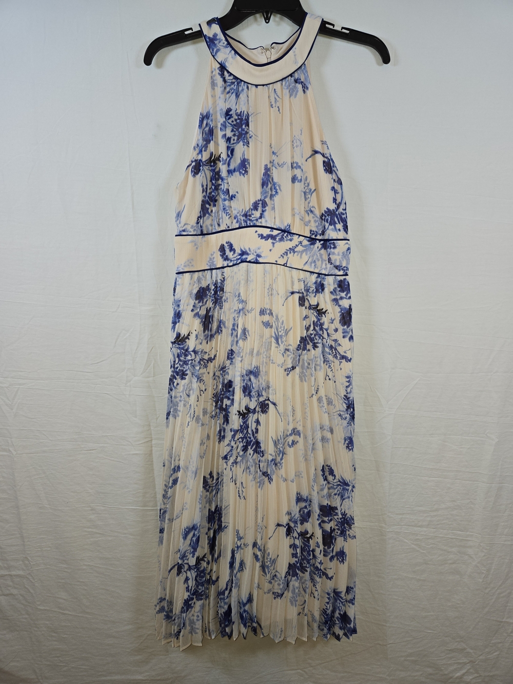 Calvin Klein Cream Maxi Dress with Blue Floral Print - Picture 2 of 15